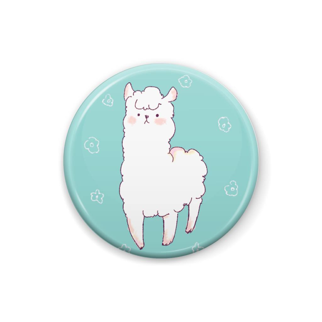 アルパカ缶バッヂ